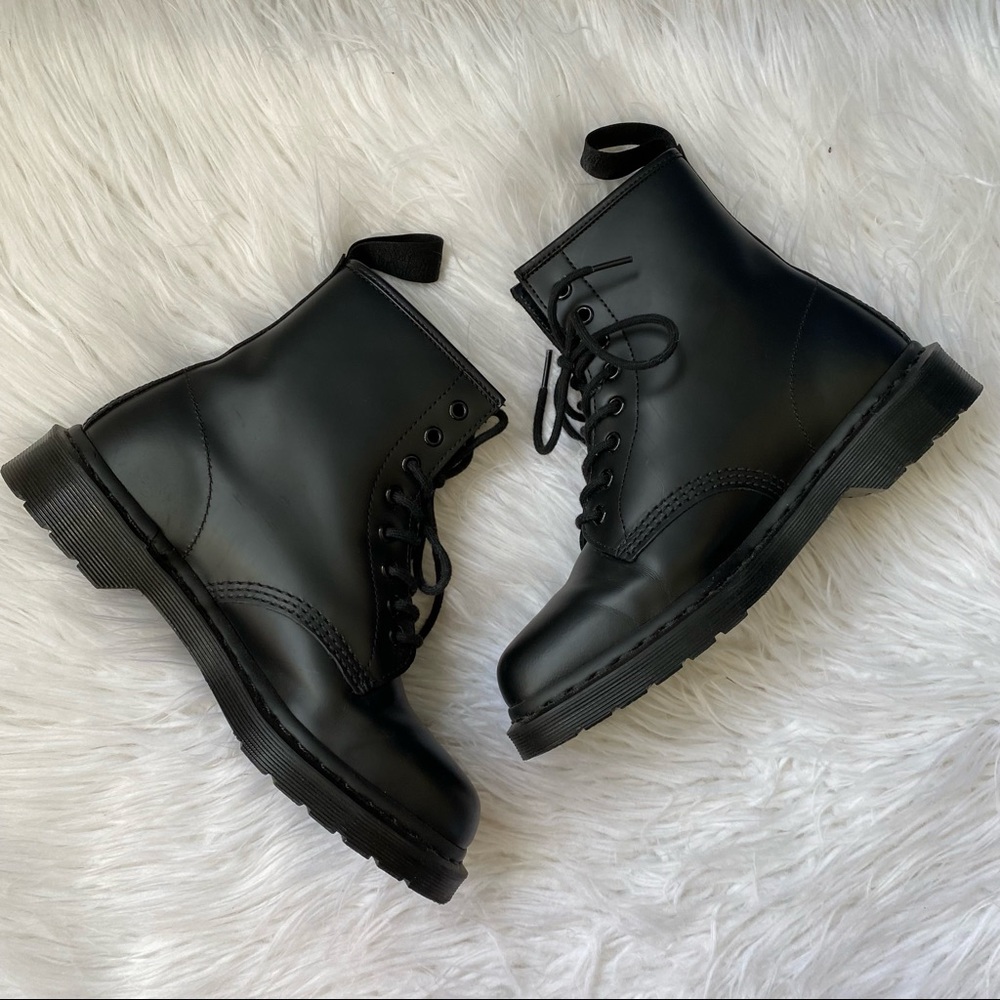 Dr Marten Smooth 1460 Mono Boots Black Combat Boots - Picture 10 of 15